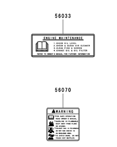 Kawasaki Fr651v-As05 Engine Labels Diagram and Parts List for Z-FORCES48LP 17AP5BHB-17AP5BHB710 Cub Cadet Lawn Tractor
